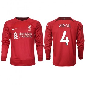 Herren Fußballbekleidung Liverpool Virgil van Dijk #4 Heimtrikot 2022-23 Langarm